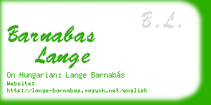 barnabas lange business card